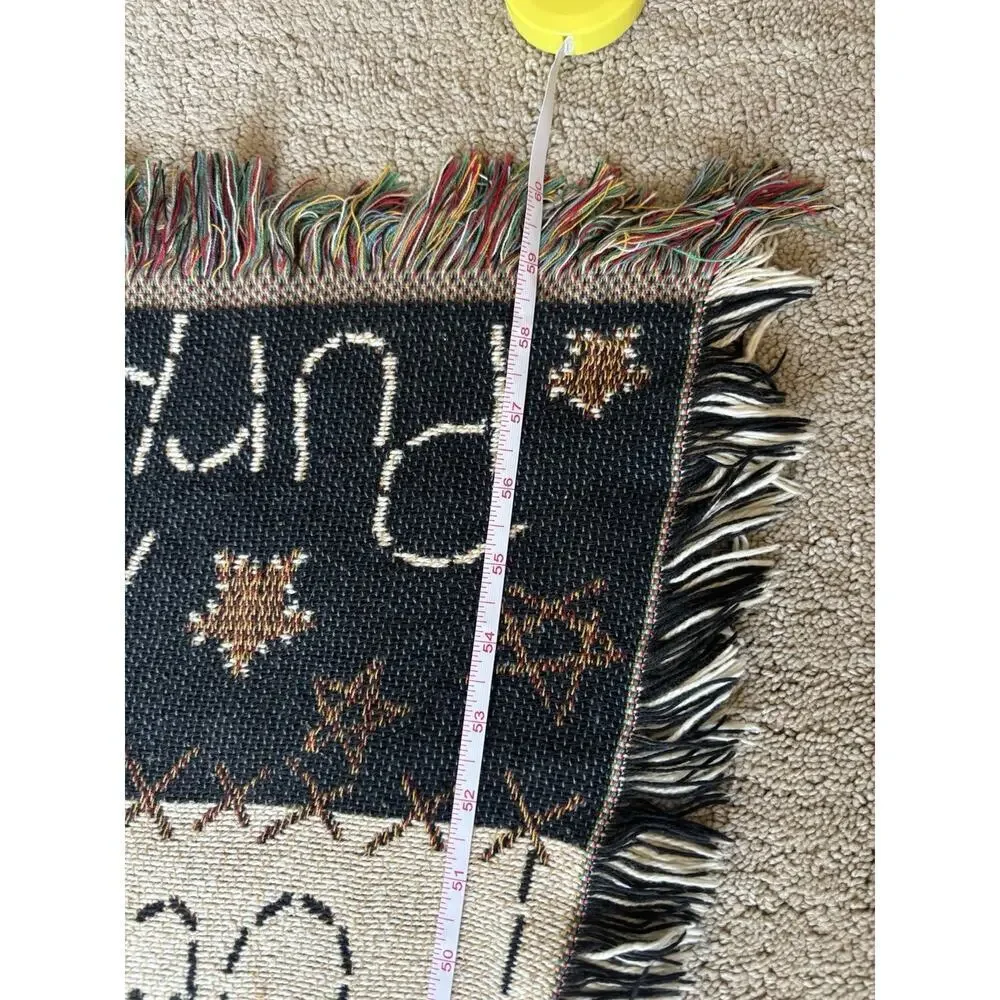 Vintage Christian Blanket Woven Tapestry Ecclesiasties Cottagecore Prairie Cozy